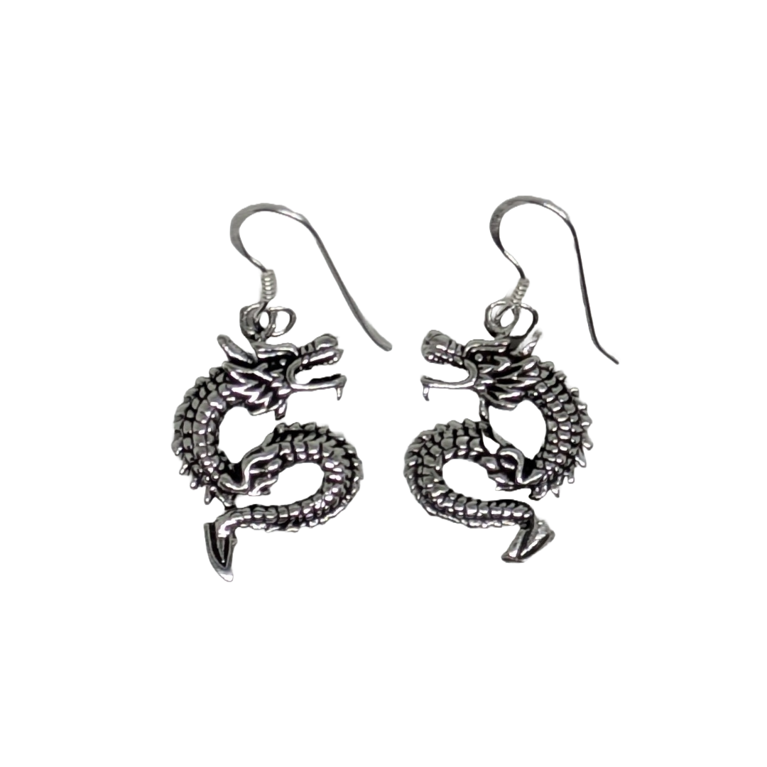 Pendientes Dragon hechos en plata de ley