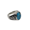 Anillo Tribal con Turquesa Plata 01