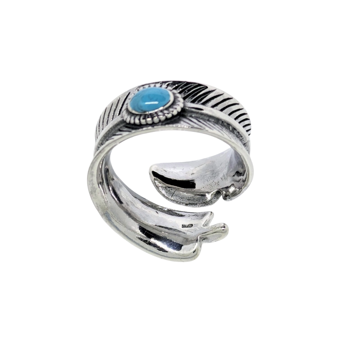 Anillo con Pluma Enroscada hecho en Plata 1