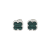 Pendientes Trebo de 4 Hojas Verde hecho en plata 1