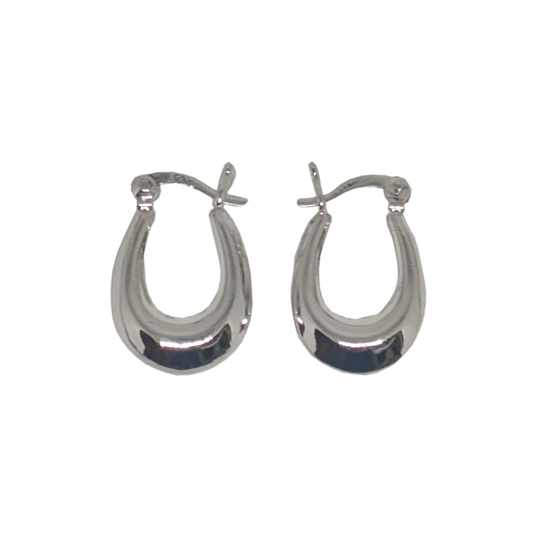 Pendientes Ovalados de Plata de Ley