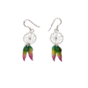 Pendientes Atrapasueños de plata Plumas Multicolor hecho en plata 1